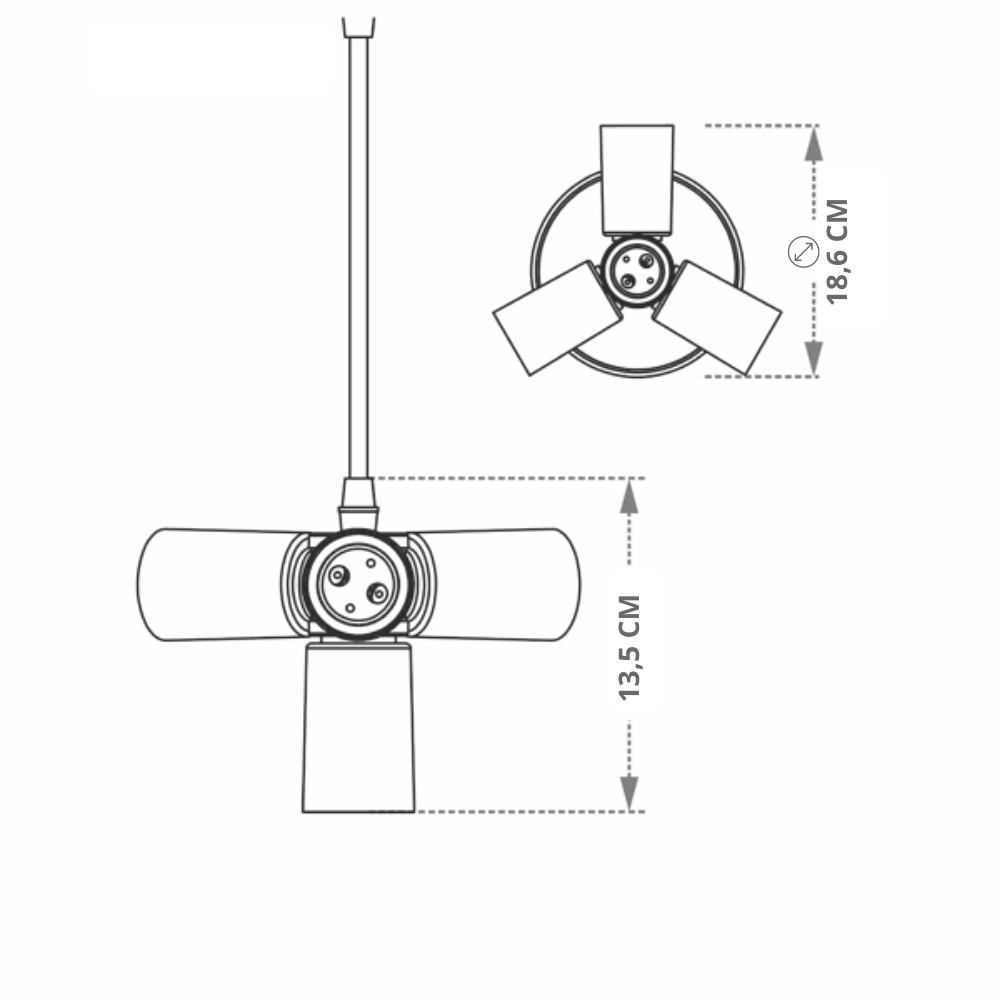 Lustre Pendente Nick Ouro Para 4 Lâmpadas Bivolt Taschibra - 3