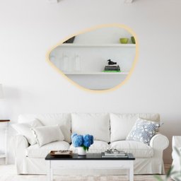 Espelho orgânico decorativo iluminado com led quente 55x77cm - 9 Espelho orgânico decorativo iluminado com led quente 55x77cm - 9