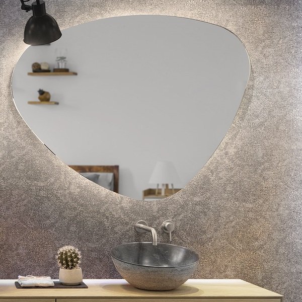 Espelho orgânico decorativo iluminado com led quente 55x77cm - 14