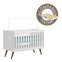 Ver imagem 2 de Berço Qencanto Retrô Qmovi Branco Acetinado + Colchão Gazin