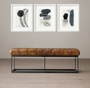 Ver imagem 1 de Kit 3 Quadros Grandes Abstratos Minimalista Cinza 60x48cm:moldura Branca