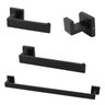 Kit de Acessórios para Banheiro 4 Peças Aço Inox 304 Preto Fosco - 1