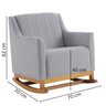 Cadeira de Balanço Base Madeira Mell 7054 Linho Cinza Dmobiliario - 3