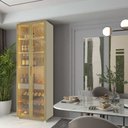 Ver imagem 7 de Cristaleira Bar Adega Prisma Reflecta Led Off White Dourado - Gelius