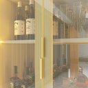 Ver imagem 6 de Cristaleira Bar Adega Prisma Reflecta Led Off White Dourado - Gelius