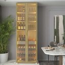 Ver imagem 1 de Cristaleira Bar Adega Prisma Reflecta Led Off White Dourado - Gelius