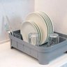 Conjunto Escorredor de Louças Pratos e Lixeira 2,5l ou para Pia ou Bancada Chumbo - 5