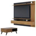 Ver imagem 1 de Painel para Tv Home Suspenso Juriti 1.8 com Mesa de Centro Jeri Noce Milano Preto Acetinado -