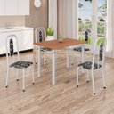 Ver imagem 1 de Conjunto Sala de Jantar com 4 Cadeiras Lívia Branco/Preto/Marrom
