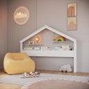 Ver imagem 2 de Moldura Casinha Livreiro e Prateleiras Suspensas 200,3X14,8cm Branco
