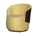Ver imagem 1 de Poltrona Organica Recepção para Sala Aisha Corano Marrom e Suede Amarelo - Incasa Decor