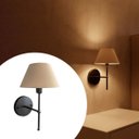 Ver imagem 2 de Arandela Luminária de Parede Clássica Chumbo e Cúpula Bege Ref 16 com Lâmpada Branco Quente