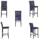 Ver imagem 5 de Mesa Bistrô e 4 Banquetas Roma Marrom Corda Estofado 9 Trama Azul