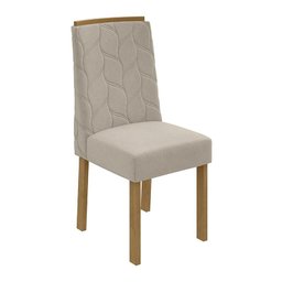 Conjunto 4 Cadeiras Astrid Amêndoa/Veludo Creme - Móveis Lopas - 2