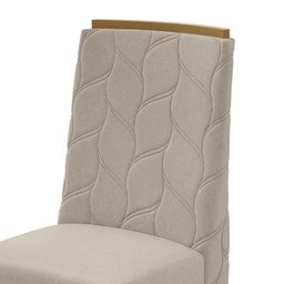 Conjunto 4 Cadeiras Astrid Amêndoa/Veludo Creme - Móveis Lopas - 3