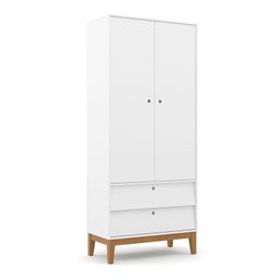Guarda Roupa Infantil 2 Portas e 2 Gavetas Unique Branco Soft/eco Wood - Matic Móveis - 1