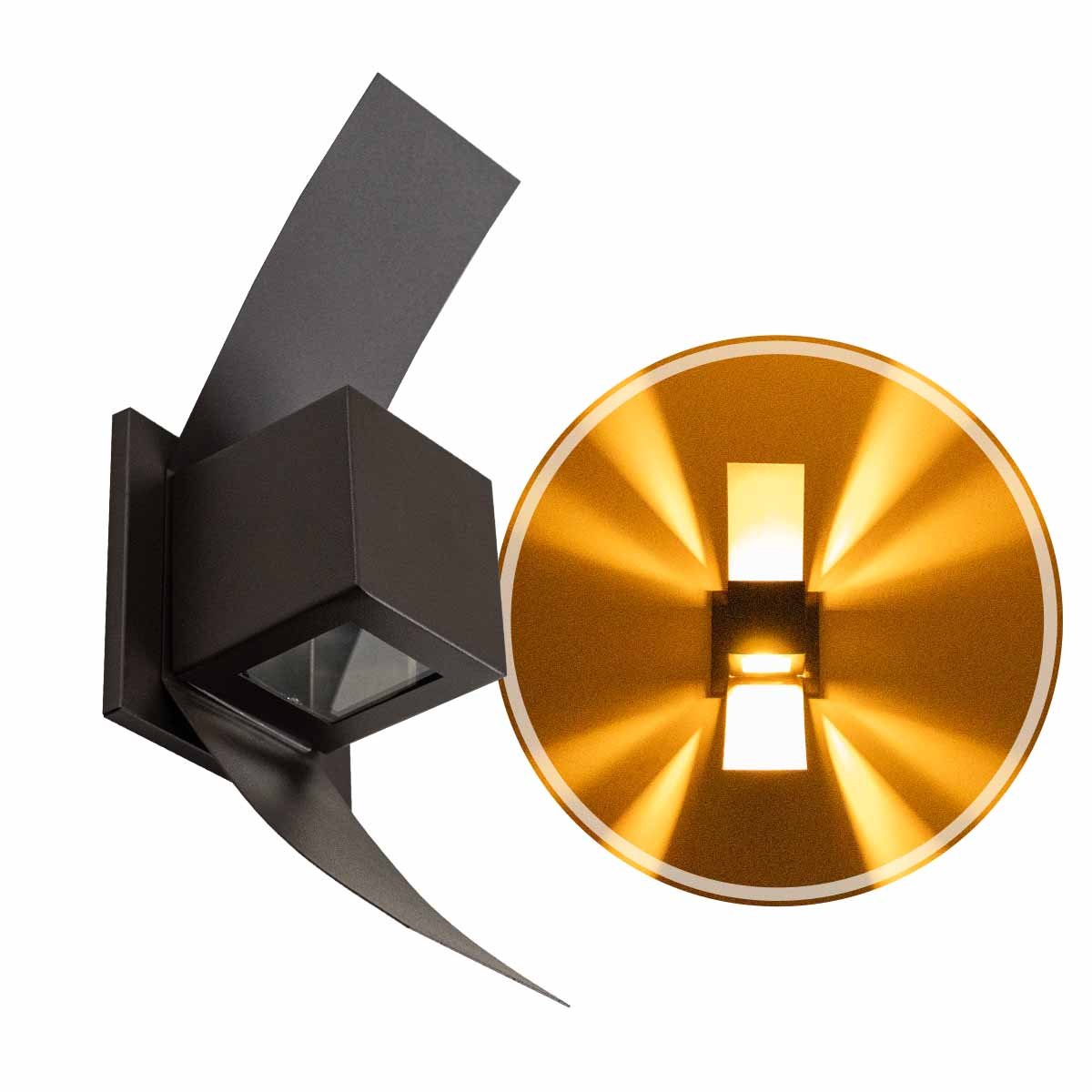 Arandela Box Aba Efeito 2 Foco Alumínio + Led G9 5w Branco Quente St890 - 5