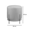 Puff Redondo Ágar em Linho e Base Metal Dourado Agarb Decor:linho Off - 3