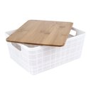 Ver imagem 2 de Caixa Organizadora com Tampa Bambu Branco 10cm - A\casa