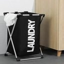 Ver imagem 5 de Cesto Roupa Suja Cromado Desmontavel Organizador Lavanderia Multiuso Banheiro Guarda Tudo Compacto