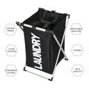 Ver imagem 3 de Cesto Roupa Suja Cromado Desmontavel Organizador Lavanderia Multiuso Banheiro Guarda Tudo Compacto
