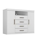 Ver imagem 3 de Cômoda para Quarto 2 Portas 4 Gavetas 1 Nicho Master Branco