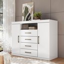 Ver imagem 1 de Cômoda para Quarto 2 Portas 4 Gavetas 1 Nicho Master Branco