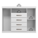 Ver imagem 7 de Cômoda para Quarto 2 Portas 4 Gavetas 1 Nicho Master Branco