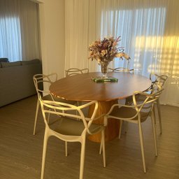 Mesa de Jantar Cone Oval 180x100 Cm Base Madeira Freijó Tampo Freijó - 9