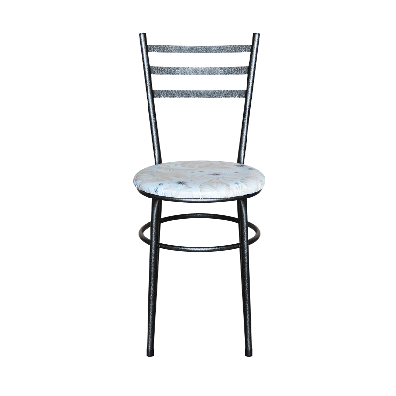 4 Cadeiras Epoxi Preta Craqueada Assento :Floral Areia - 3