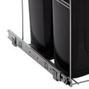 Ver imagem 3 de Lixeira Dupla Deslizante Cozinha 15l Preta Aço Inox Corrediças Embutir Masutti Tampa Click