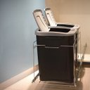 Ver imagem 2 de Lixeira Dupla Deslizante Cozinha 15l Preta Aço Inox Corrediças Embutir Masutti Tampa Click