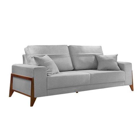Sofá 4 Lugares Living M-130 Veludo Martins Cinza