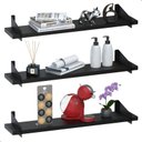 Ver imagem 1 de 3 Prateleiras Suspensa Estilo Industrial Madeira 60cm Fs Pp:preto