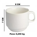 Ver imagem 4 de Jogo de Xícara de Chá Empilhável 200 Ml Porcelana Branca