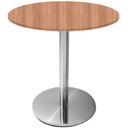 Ver imagem 1 de Mesa Beta Inox 75 Cm (altura) Disco Redondo Tampo Mdp Redondo 60 Cm (larg) X 2,50 Cm (alt) Noce Natu