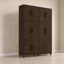 Ver imagem 2 de Guarda Roupa Solteiro Triplex 10 Portas 4 Gavetas Café Formimóveis