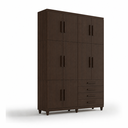 Ver imagem 1 de Guarda Roupa Solteiro Triplex 10 Portas 4 Gavetas Café Formimóveis