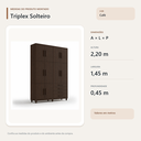 Ver imagem 3 de Guarda Roupa Solteiro Triplex 10 Portas 4 Gavetas Café Formimóveis