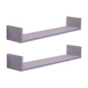 Ver imagem 2 de Kit 2 Prateleiras U 70 X 20cm Cinza Claro Suporte Invisível