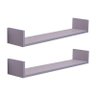 Kit 2 Prateleiras U 70 X 20cm Cinza Claro Suporte Invisível - 2