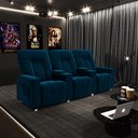 Ver imagem 1 de Poltrona Reclinável 3 Lugares para Sala de Cinema Arsenal Veludo Azul Marinho G23 - Encantum