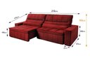 Ver imagem 2 de Sofá Retrátil Reclinável Supremo 2,10m Suede Velut Vermelho Molas no Assento - King House