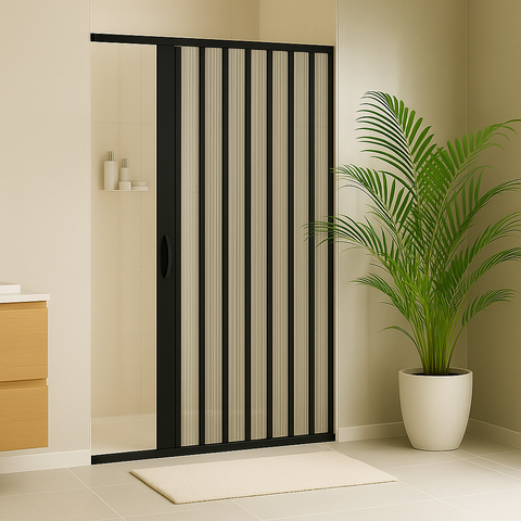 Box Sanfonado Pvc.1,30x1,85m-preto Translucido