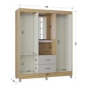 Ver imagem 3 de Guarda Roupa Solteiro Cordoba 4 Portas Damasco Off White – Poquema