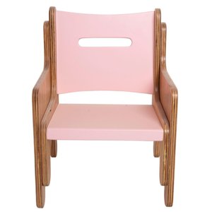 Cadeirinha Infantil de Madeira Rosa Fabrink