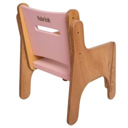 Cadeirinha Infantil de Madeira Rosa Fabrink - 2