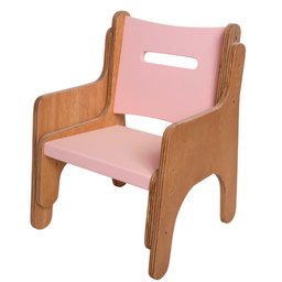 Cadeirinha Infantil de Madeira Rosa Fabrink - 3