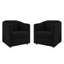 Ver imagem 1 de Kit 2 Poltronas Decorativa BIA SUEDE PRETO SKY MOBILE