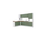Ver imagem 3 de Cozinha de Canto Modulada Celeste Kappesberg 100% Mdf Branco/verde